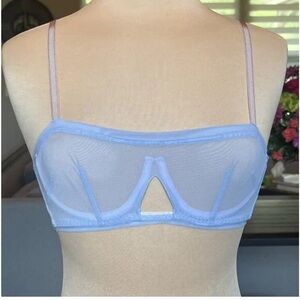 NWT We Are HAH Free People Wired Bra 30-38A 30A 32A 34A 36A 38A Periwinkle Sheer